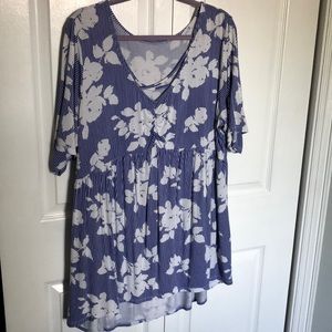 Torrid 2X silky tunic with cross cross straps